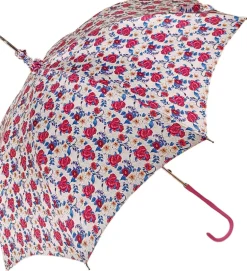 Online Il Marchesato Parasole Fiorellini rosa - Impugnatura in pelle rosa
