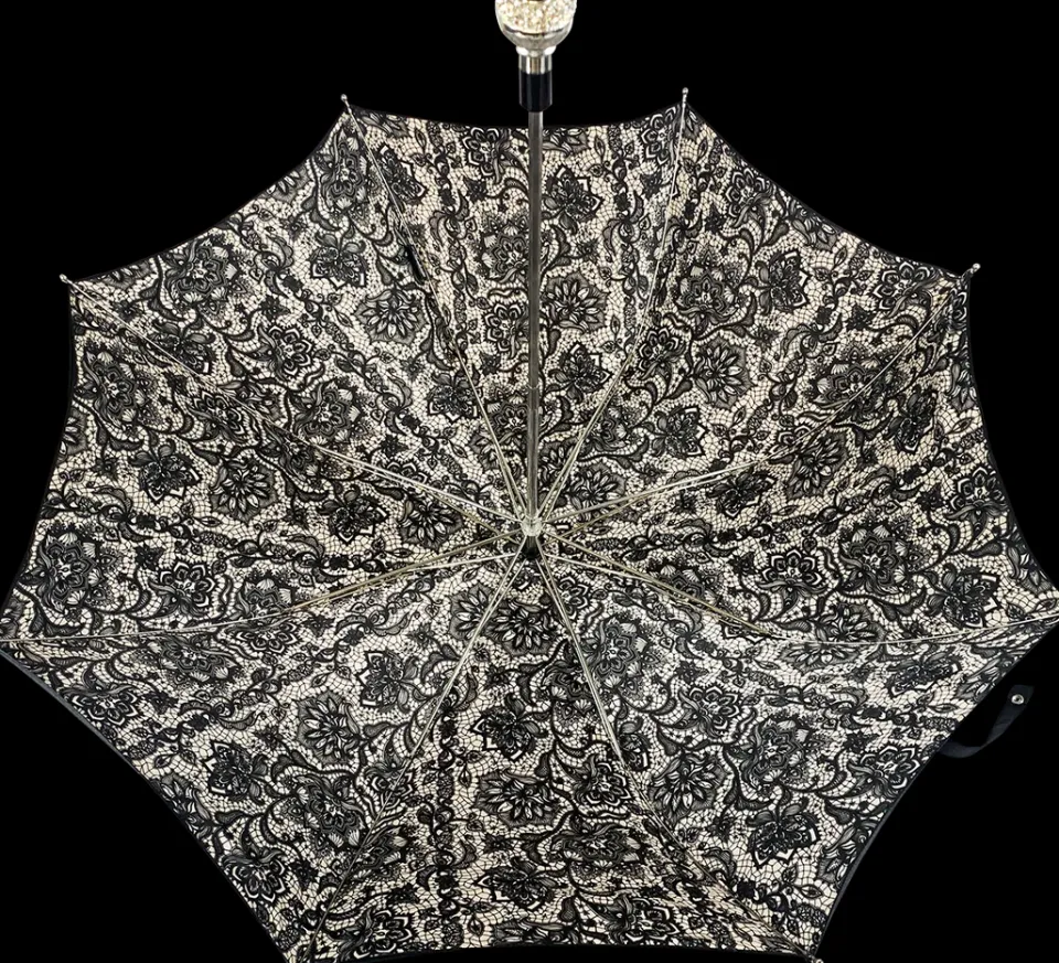 Outlet Il Marchesato Pieghevole doppio ombrello a baldacchino con design in pizzo