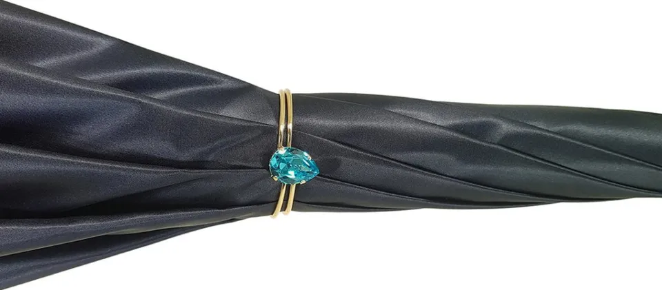 Hot Il Marchesato Piume di pavone esclusivo - Sfumature grigie e cristalli Acquamarina