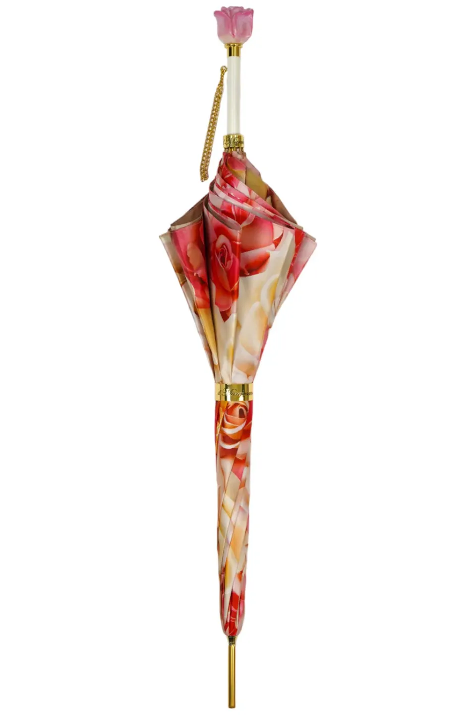 Fashion Il Marchesato Premium Craft Umbrella with Beautiful Hand-Painted Rose Detail