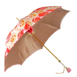 Fashion Il Marchesato Premium Craft Umbrella with Beautiful Hand-Painted Rose Detail