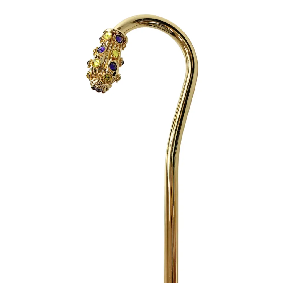 Outlet Il Marchesato Prezioso ombrello viola con cristalli gialli