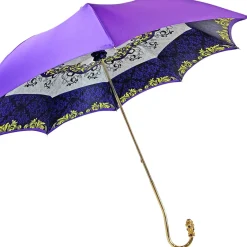 Outlet Il Marchesato Prezioso ombrello viola con cristalli gialli
