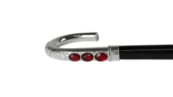 Hot Il Marchesato Robusto bastone da passeggio con pietre rosse