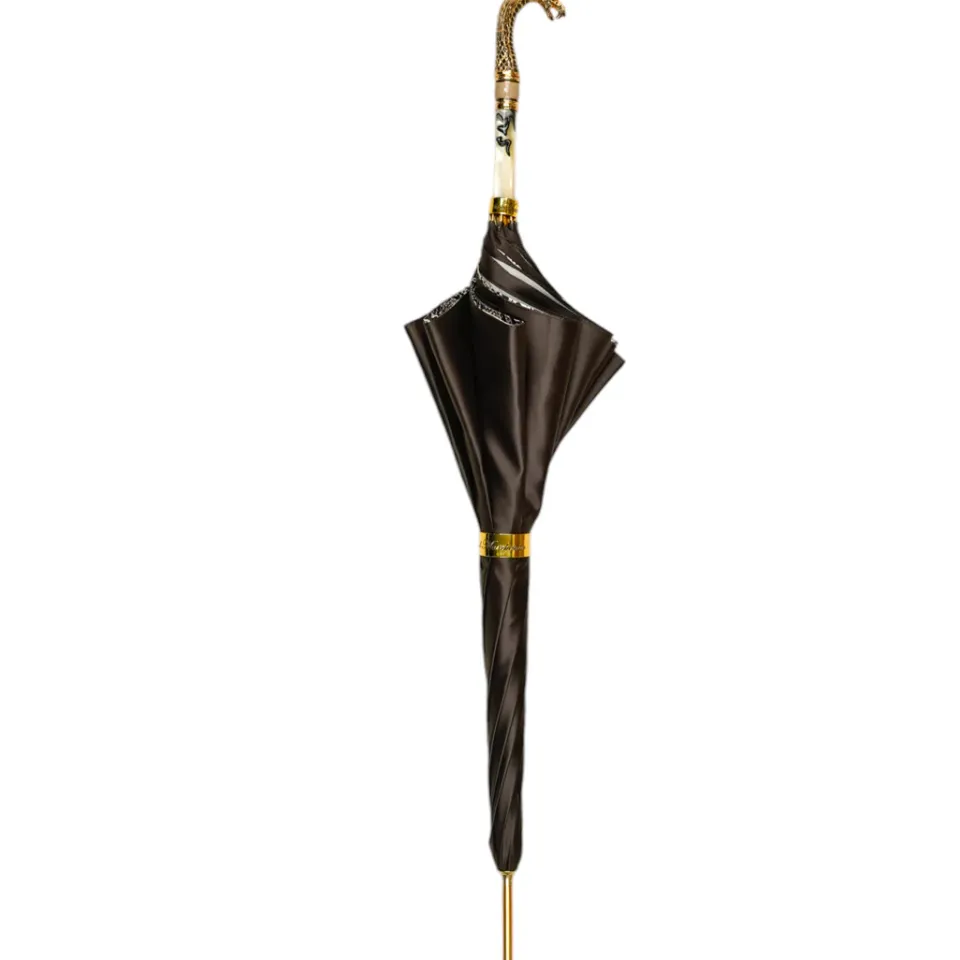 Discount Il Marchesato Snake Charmer: Umbrella with Cobra Handle in Gold