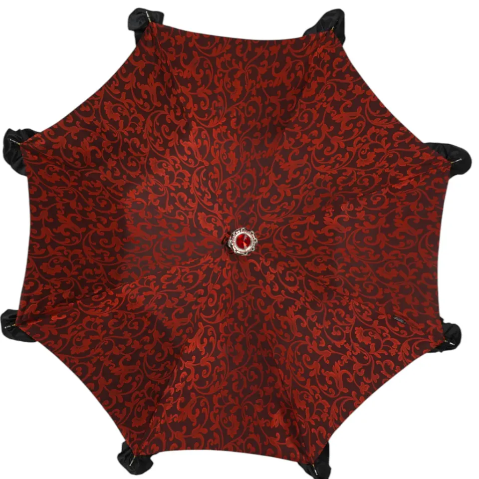 New Il Marchesato Special Edition Umbrella Featuring Black Ruffles and Silver-Plated Acc