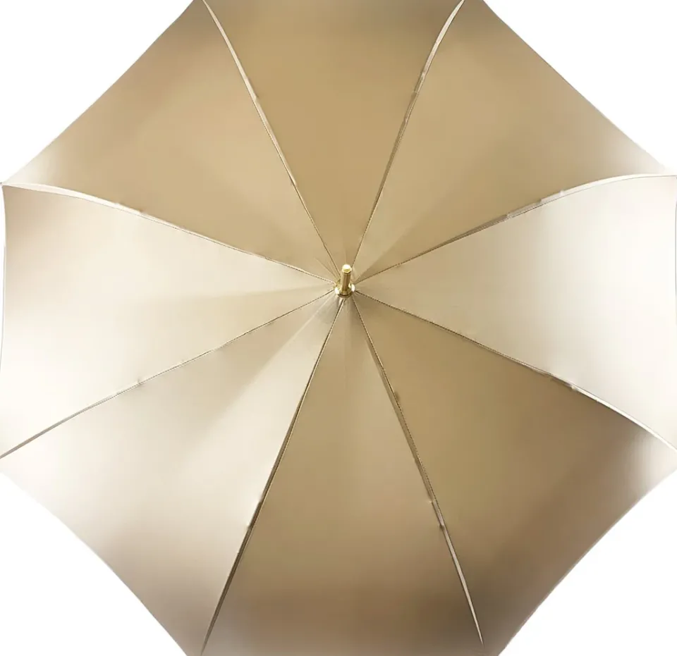 Online Il Marchesato Splendido ombrello color crema con doppio tessuto