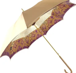 Online Il Marchesato Splendido ombrello color crema con doppio tessuto