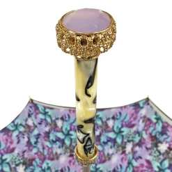 Sale Il Marchesato Splendido ombrello grigio con viola chiaro all'interno