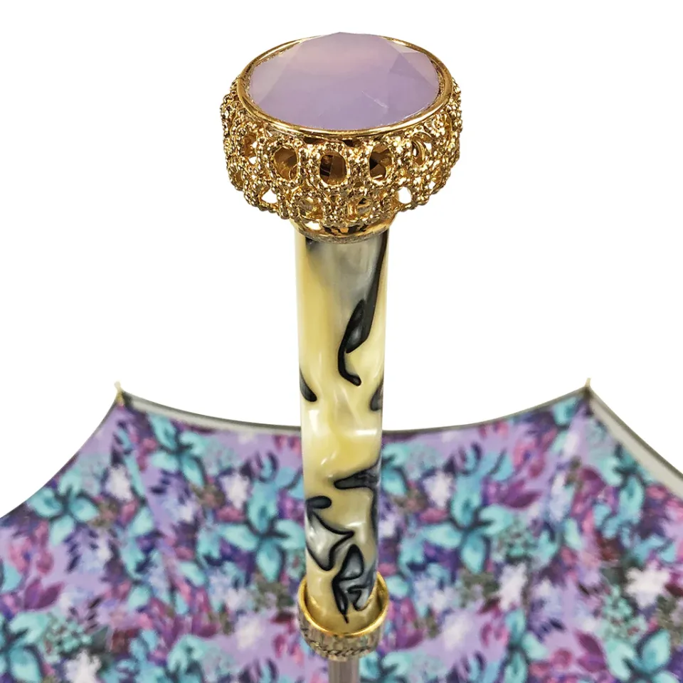 Sale Il Marchesato Splendido ombrello grigio con viola chiaro all'interno