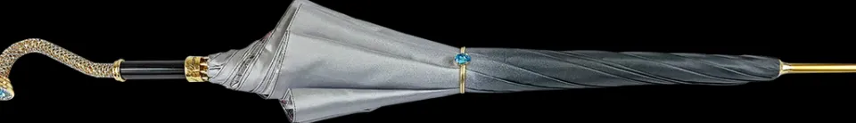 Online Il Marchesato Splendido ombrello grigio con design di anemoni "35fili"