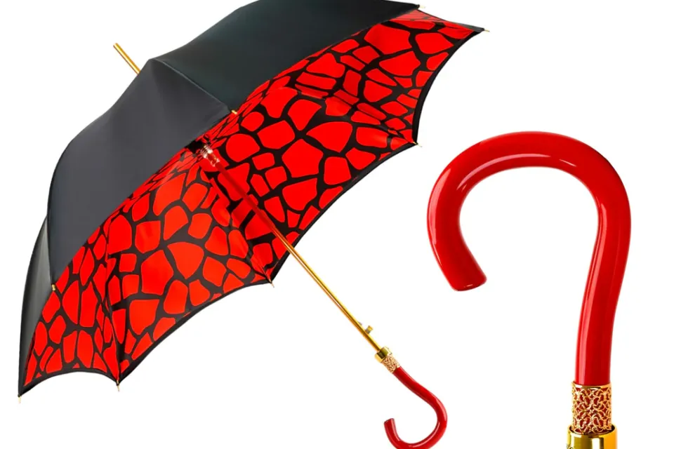Fashion Il Marchesato Stylish Black and Red Umbrella