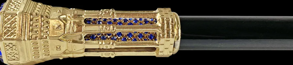 Fashion Il Marchesato Torre a piedi bastone con cristalli blu