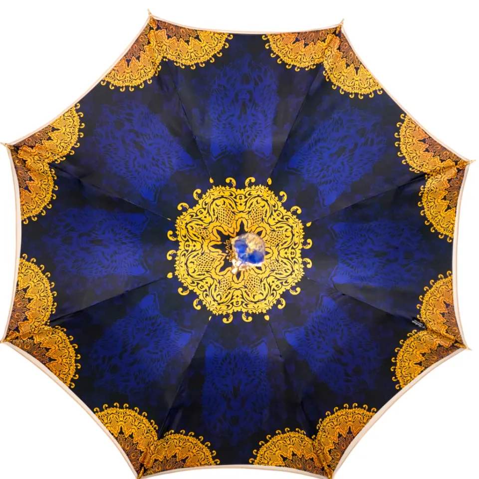 Online Il Marchesato Umbrella with Hand-Painted Golden Wolf
