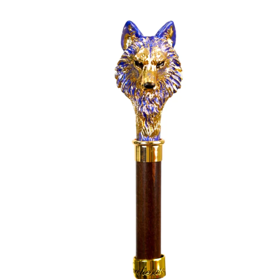 Online Il Marchesato Umbrella with Hand-Painted Golden Wolf