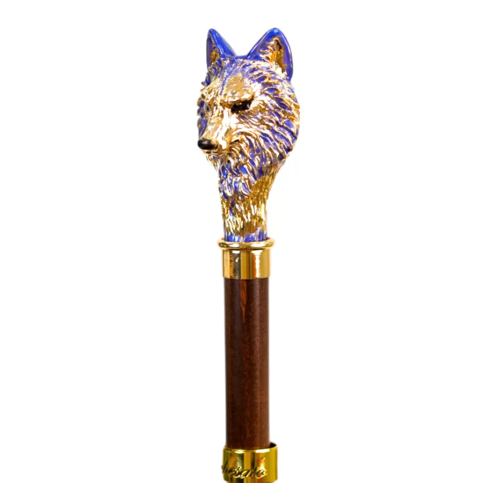 Online Il Marchesato Umbrella with Hand-Painted Golden Wolf