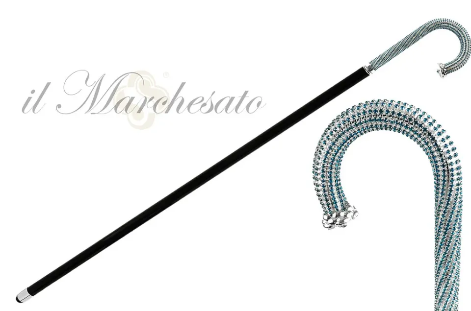 Sale Il Marchesato Una bastone da passeggio lussuoso con centinaia di cristalli Acquamari